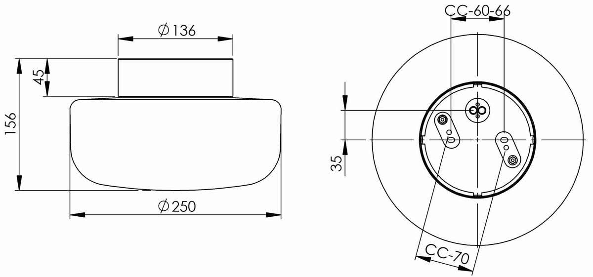 Ifö Electric Solenne 250/155 LED 3000K in weissem Porzellan mit matt opalem Glas, IP44 für Innen und Aussen, Ø250mm, 10W LED, von Kauppi & Kauppi designed Massplan
