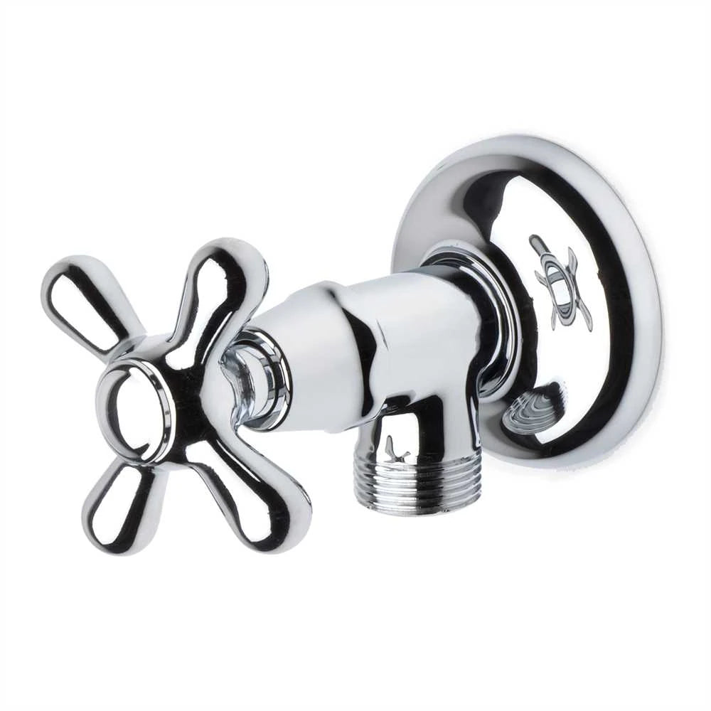 Wandhahn Kreuzgriff Messing verchromt | THPG