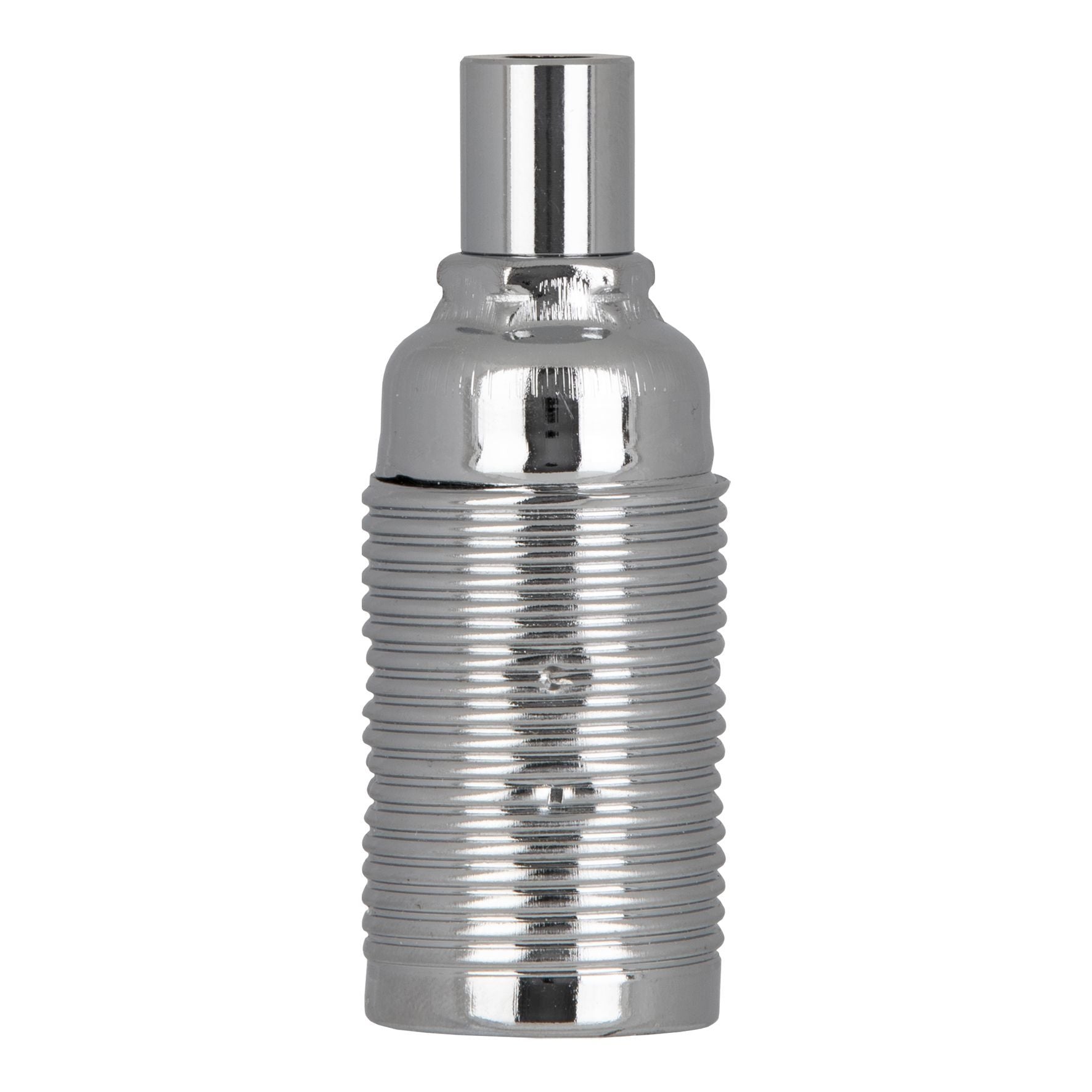 Vintage Aluminium Lampenfassung Screw E14 mit Aussengewinde Chrom