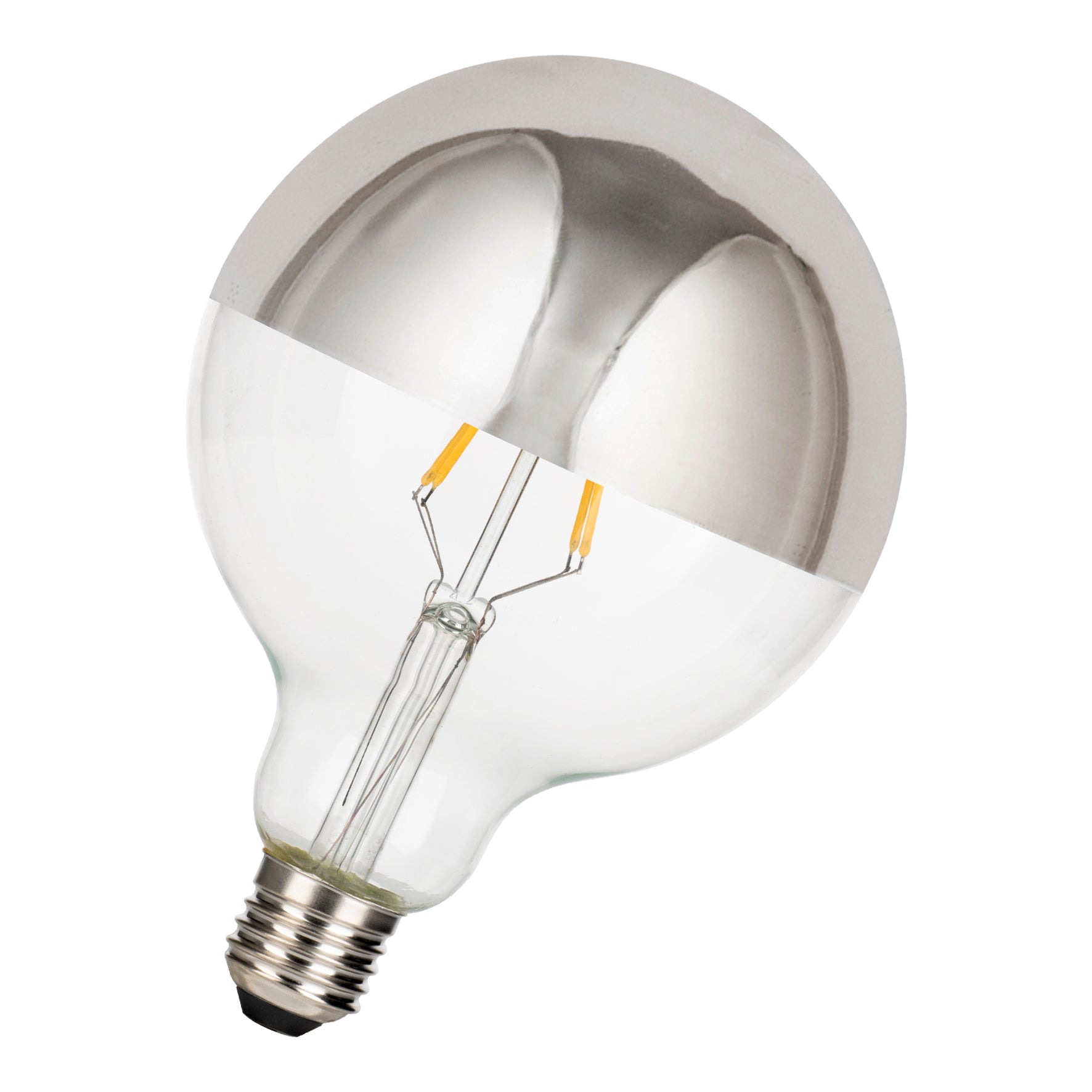Led light bulb mirror head silver | Giant silver top Globe