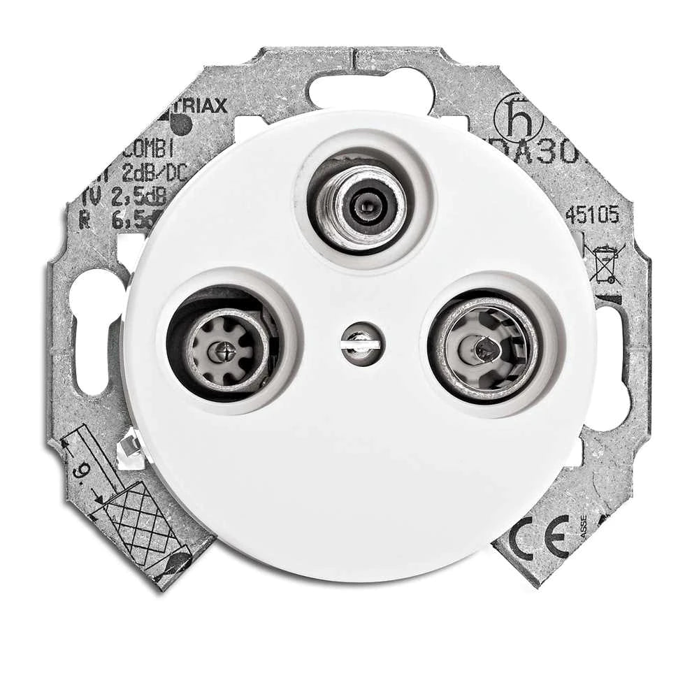 Prise d'antenne satellite encastrée en porcelaine