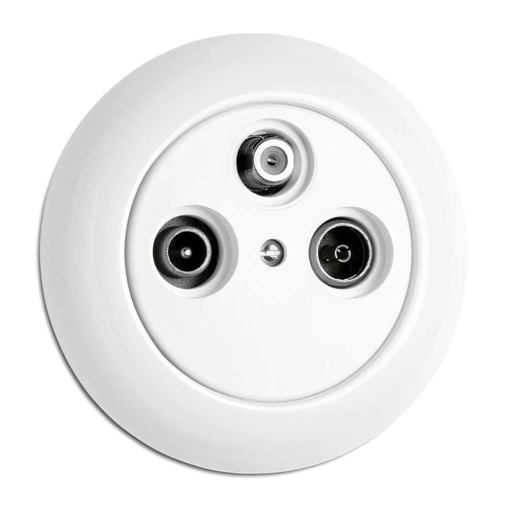 Prise d'antenne satellite encastrée en porcelaine