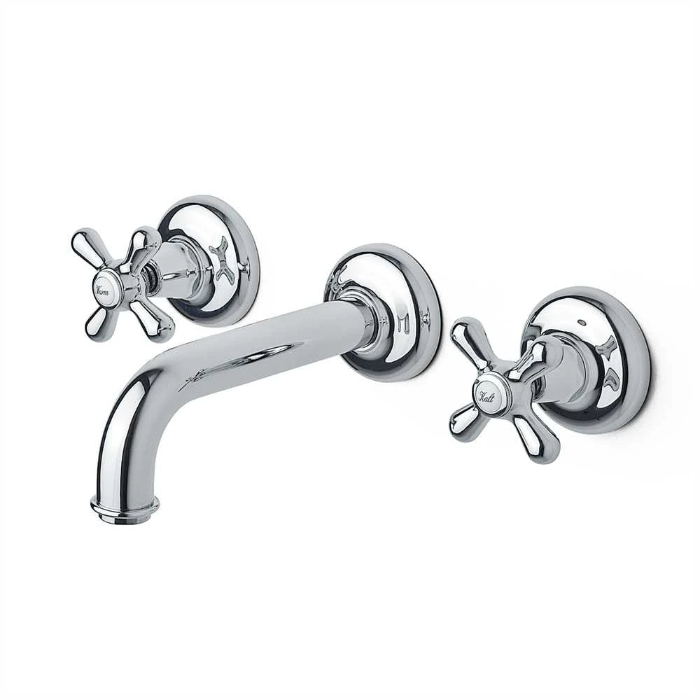 Wandauslauf Messing verchromt mit 18cm