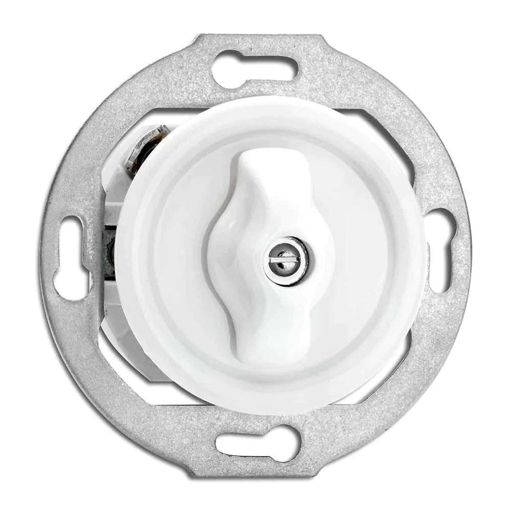 Interrupteur rotatif en croix encastré en porcelaine