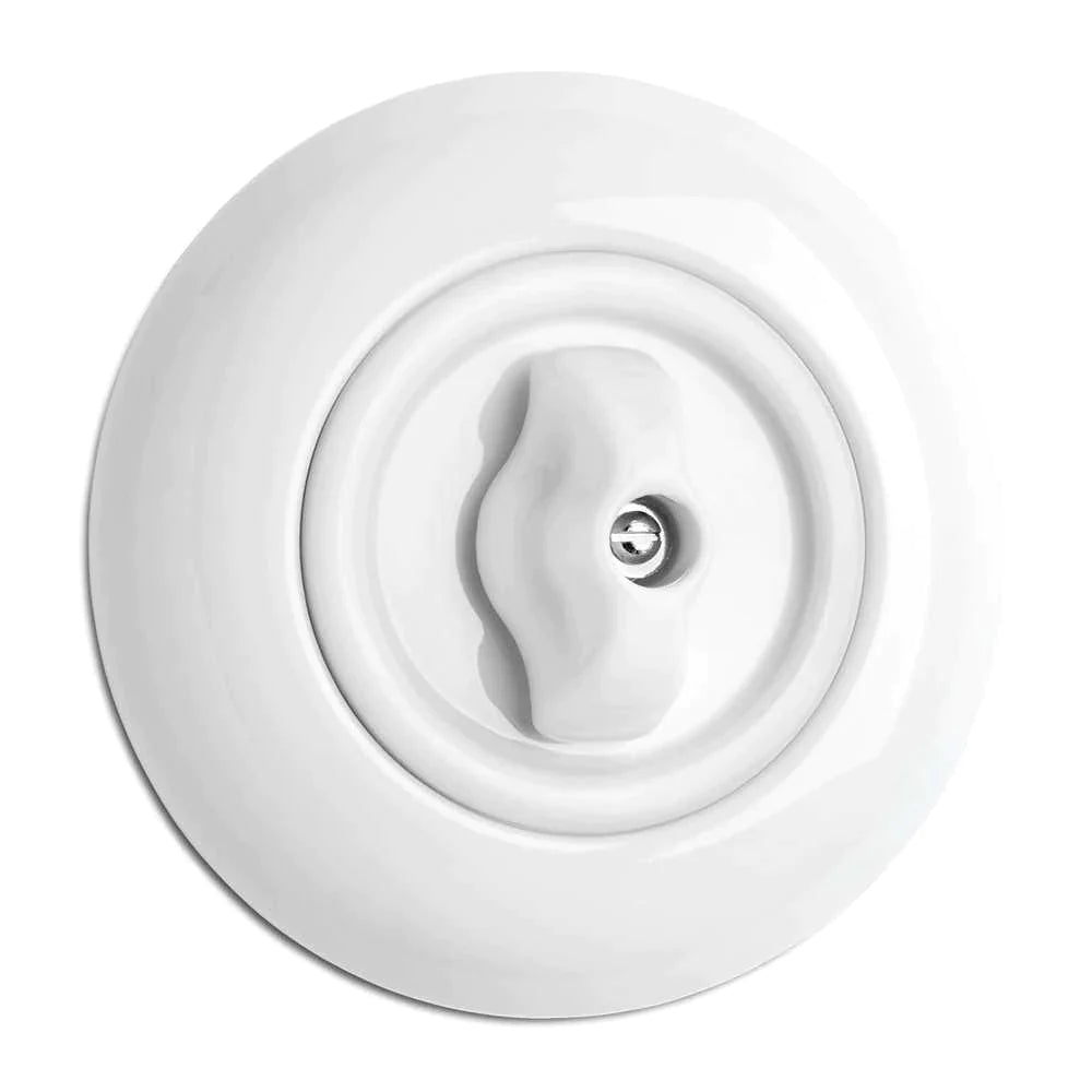 Interrupteur rotatif en croix encastré en porcelaine
