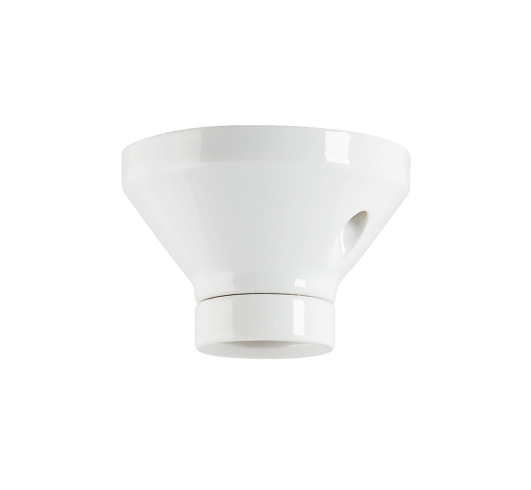 Decken- Wandfassung Porzellan IP20 E27 weiss gross | Ifö Electric