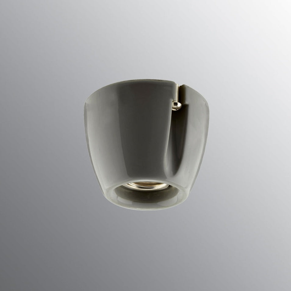 Porzellanfassung E27 Basic, grau gerade | Ifö Electric