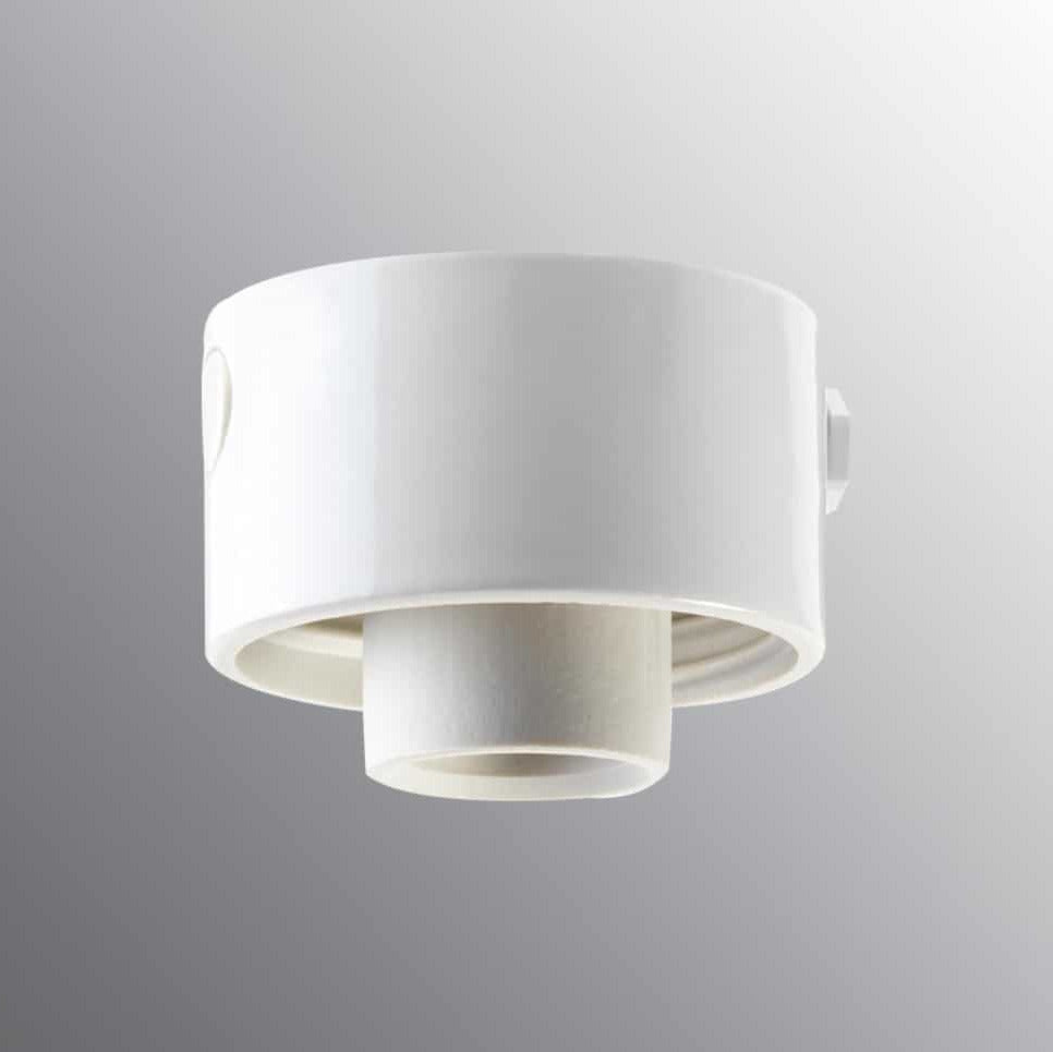 Porzellansockel Ø 84.5mm Gewinde IP54 Weiss, mit seitlichen Eingängen | Ifö Electric