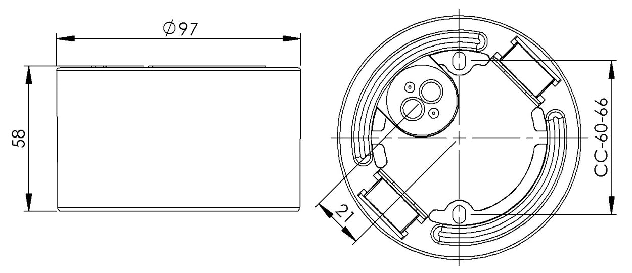 Base en porcelaine Ø 84,5 mm filetage IP54 pour modules LED | Ifö Électrique