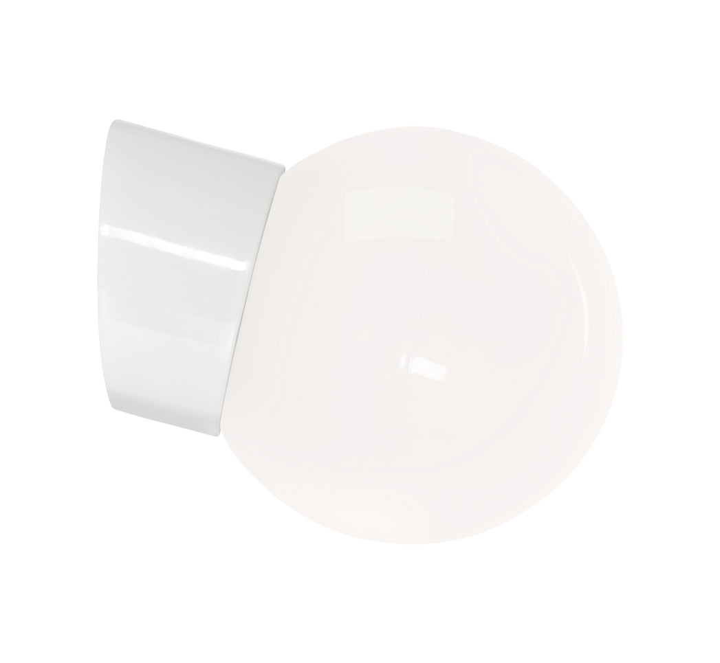 Classic Globe 150 IP20 LED 3000K weiss glänzend opal abgewinkelt | Ifö Electric