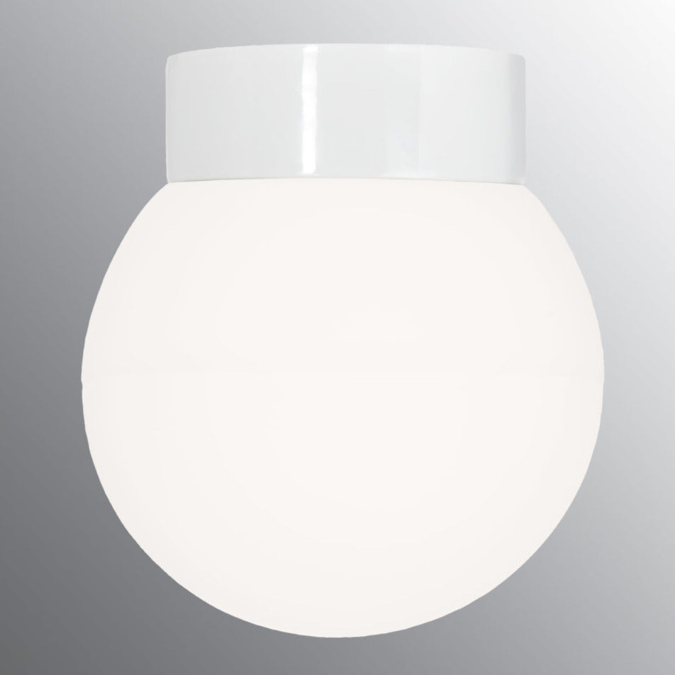 Classic Globe 200 Wand-/Deckenleuchte LED DALI 3000K IP44 Ø123.5mm, weiss matt opal | Ifö Electric