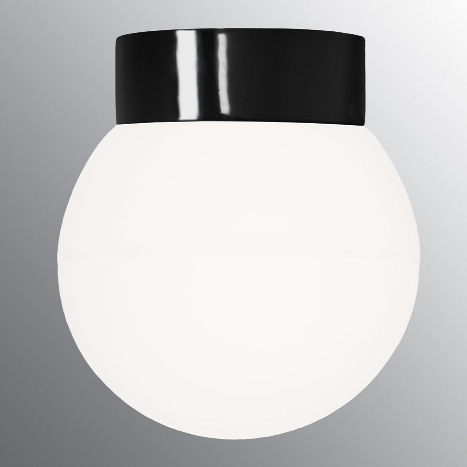 Classic Globe 200 Wand-/Deckenleuchte LED DALI 3000K IP44 Ø123.5mm, schwarz, matt opal | Ifö Electric