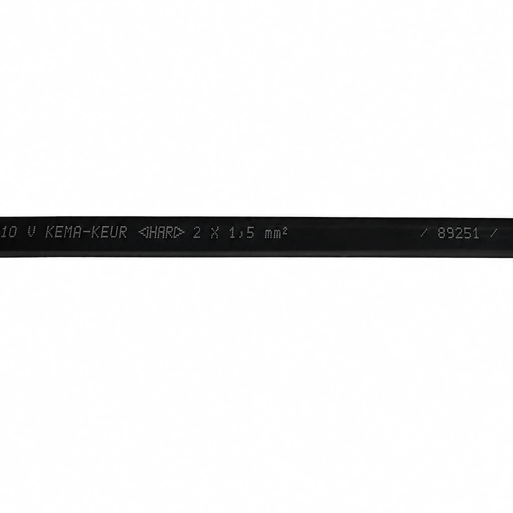 Lichterkettenkabel Flachband Gummi Schwarz