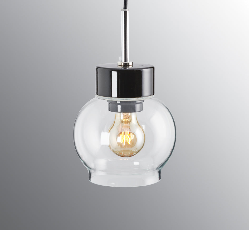 Smycka Magda Pendelleuchte Porzellan E27 schwarz klar | Ifö Electric