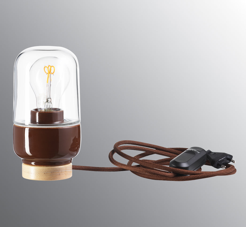 Lampe de table en porcelaine Ohm Table 100/190 verre transparent IP20 | Ifö Électrique