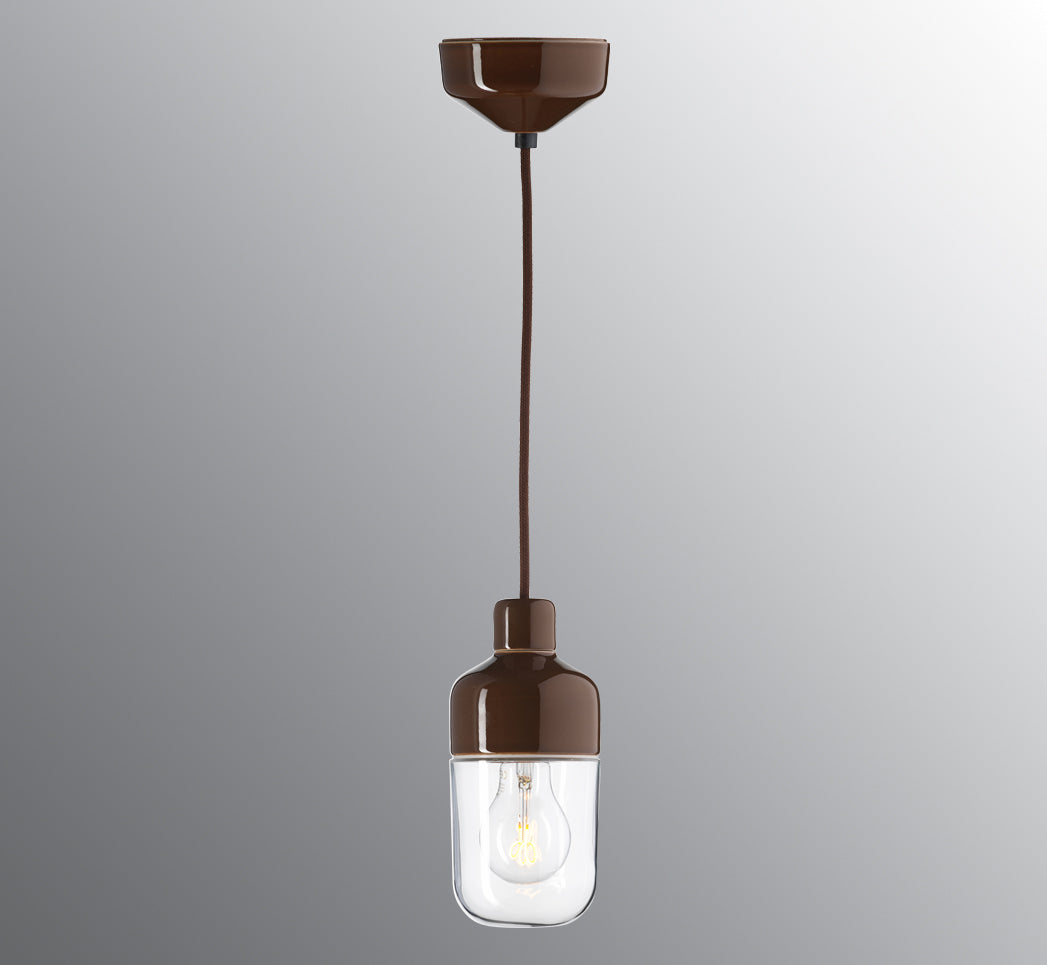 Ohm Pendelleuchte Porzellan 100/215 Klarglas IP44 | Ifö Electric
