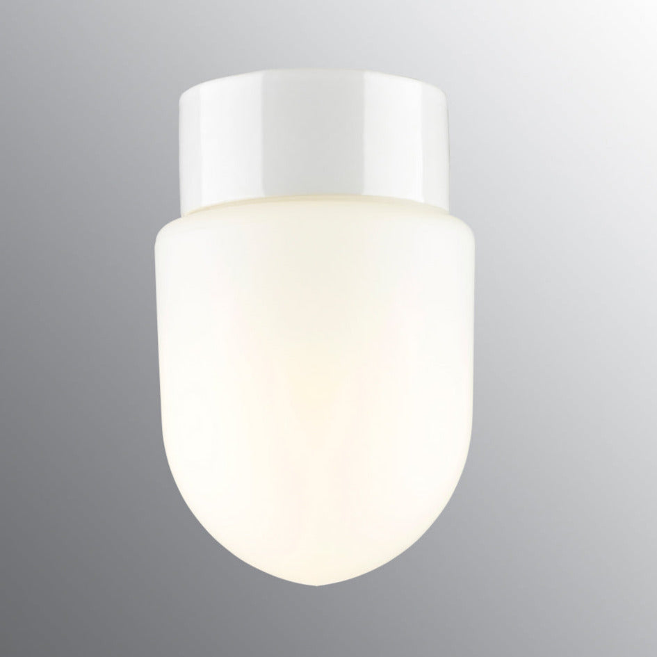 Saunalampe E27 Contrast Fridhem Wand-/ Deckenleuchte gerade – Porzellanleuchte IP44 weiss | Ifö Electric