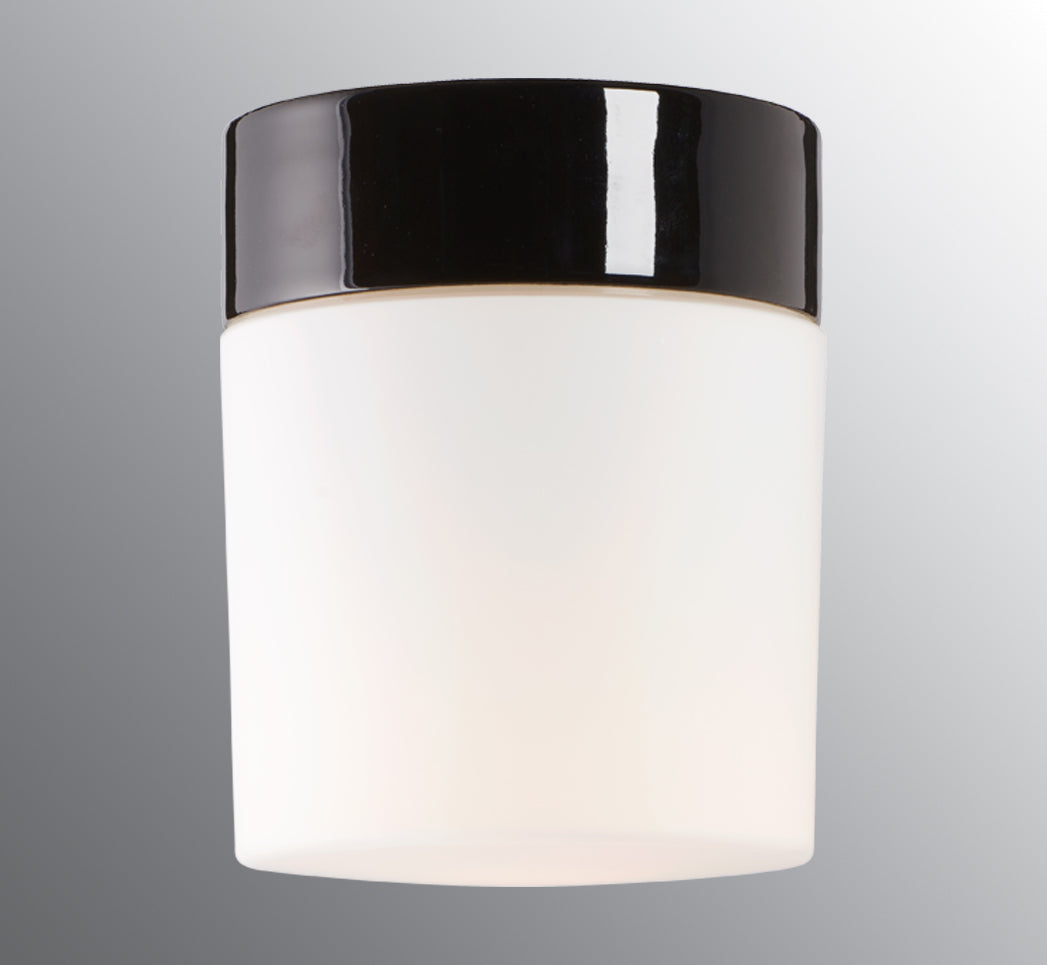 Opus 140/170 Led Porzellan Wand-/Deckenleuchte 3000K schwarz matt opal Ø 123.5mm | Ifö Electric