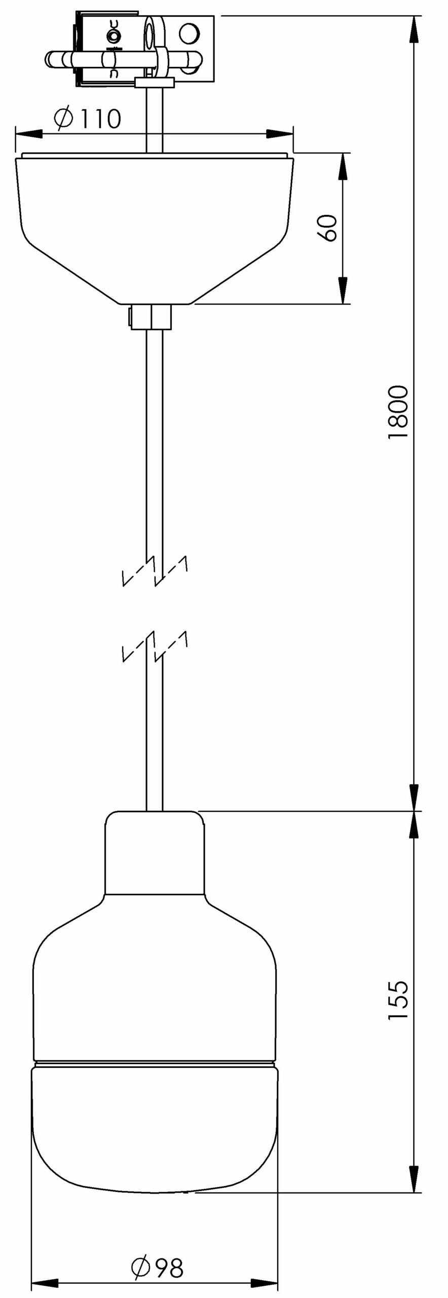 Ohm 100/155 Pendelleuchte matt opal IP44 | Ifö Electric