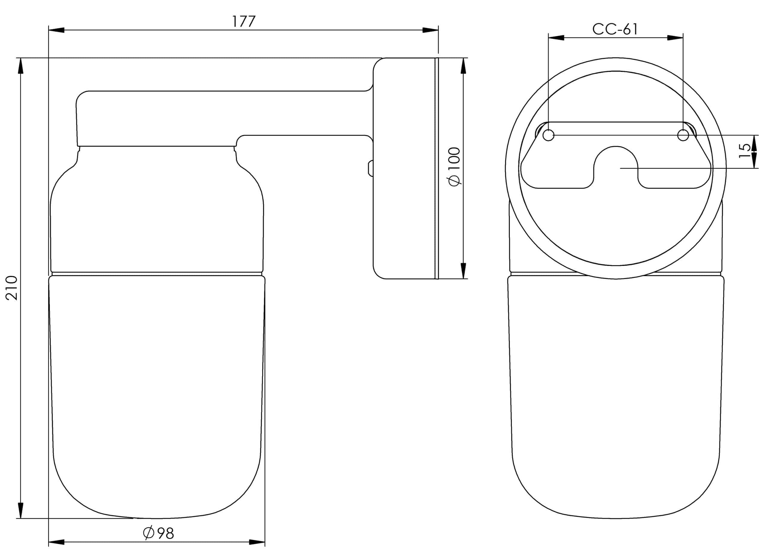 Ohm wall light 100/210 Ø84.5mm IP44 | Ifö Electric