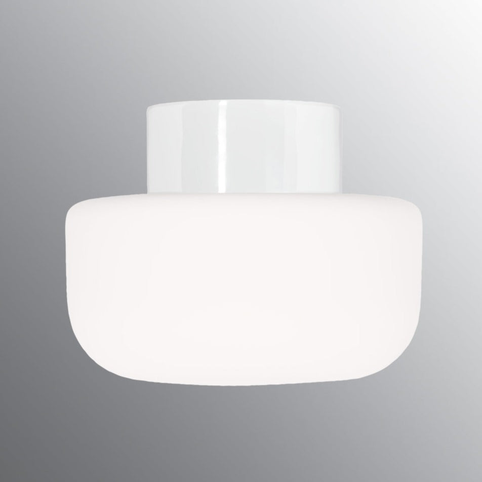 Solenne 210/165 Wand-/Deckenleuchte E27 weiss matt opal | Ifö Electric vor grauem Hintergrund