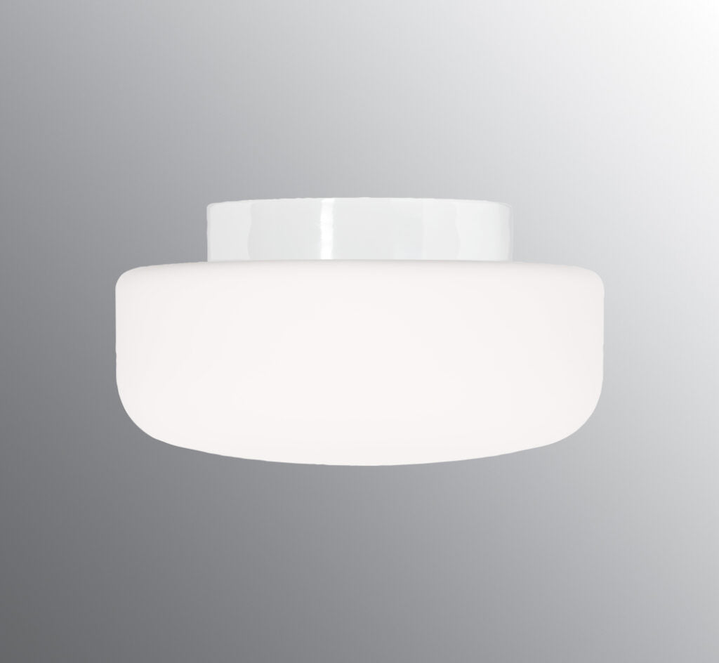 Solenne 320/170 Led DALI Wand-/ Deckenleuchte 3000K weiss matt opal | Ifö Electric vor grauem Hintergrund