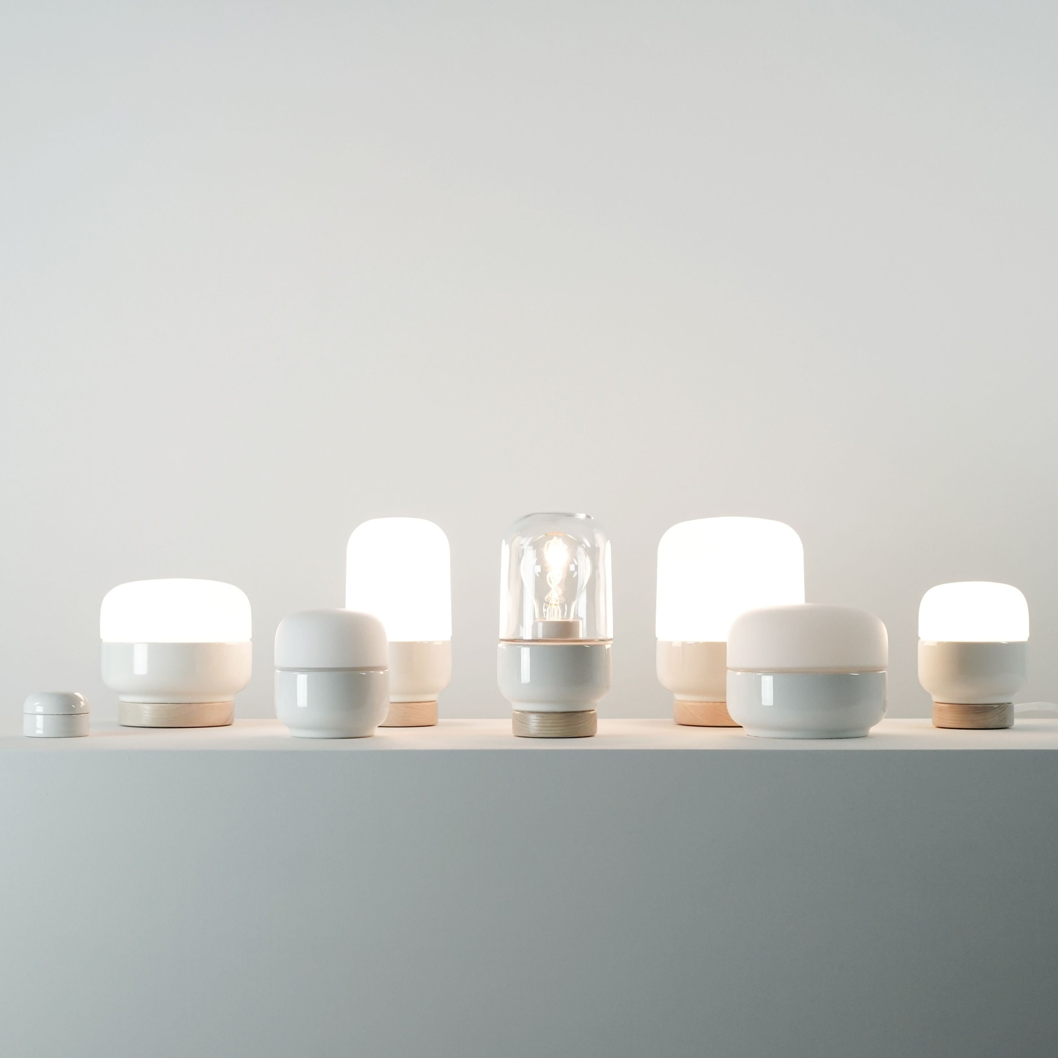 Tischleuchte Porzellan Ohm Table 100/190 Klarglas weiss | Ifö Electric