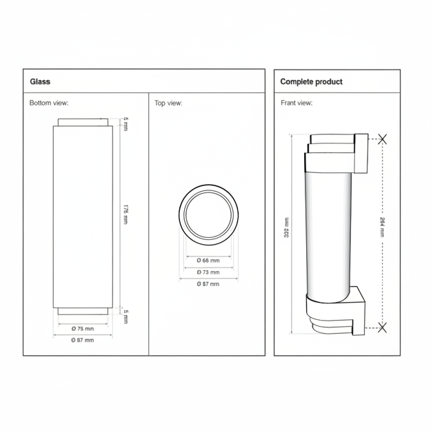 Wandleuchte Art-déco Porzellan Cassis IP44 2xE27