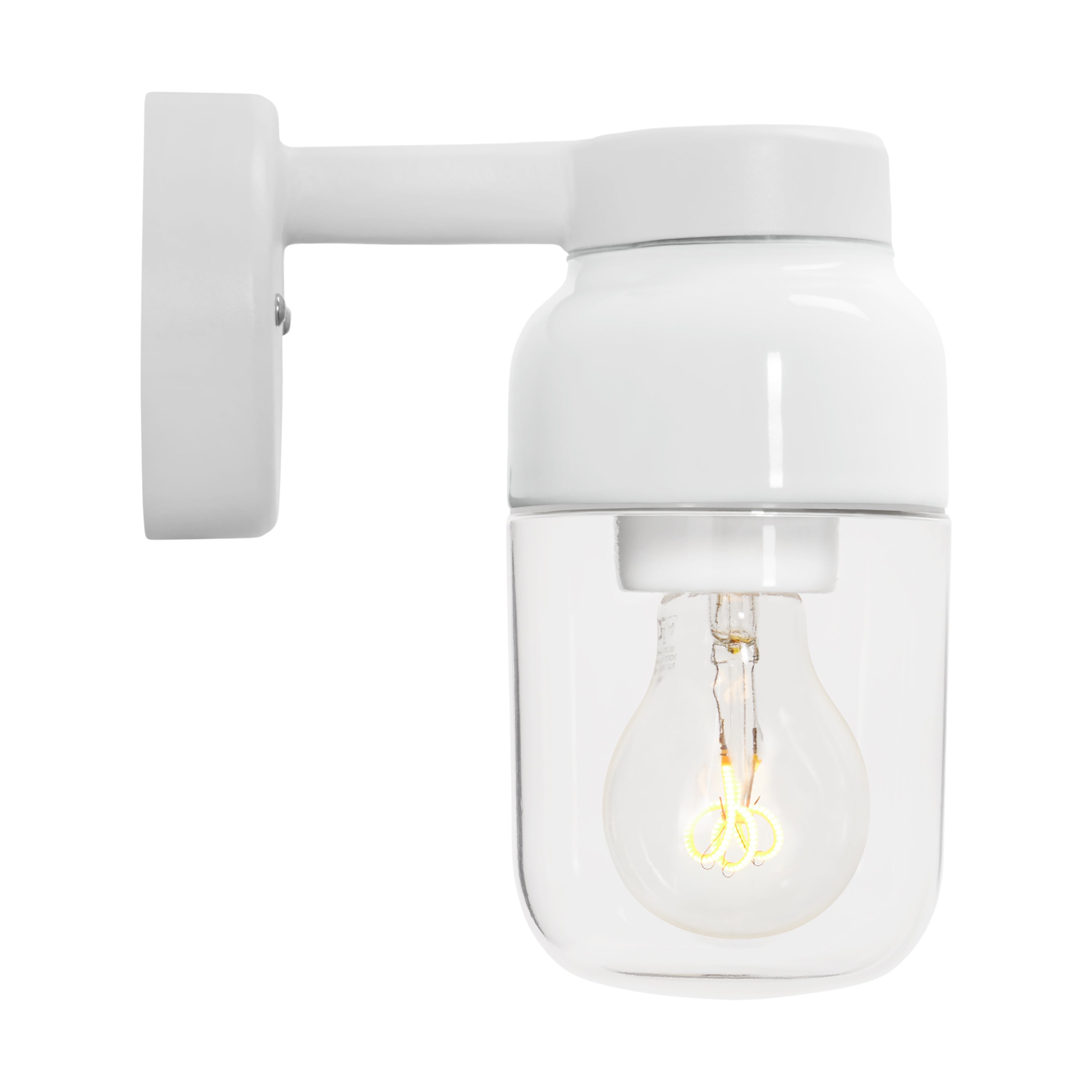 Ohm wall light 100/210 Ø84.5mm clear glass IP44 | Ifö Electric