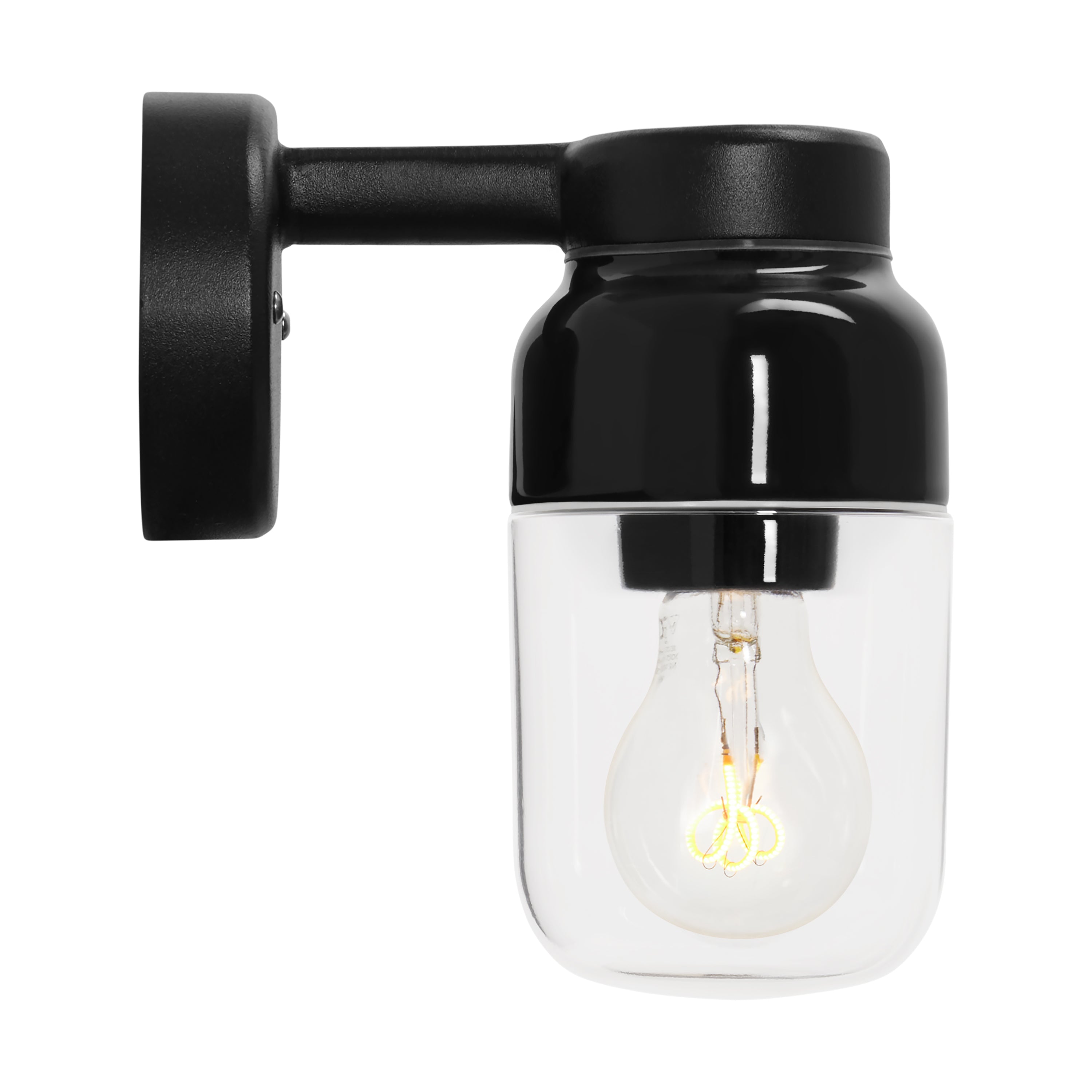 Ohm wall light 100/210 Ø84.5mm clear glass IP44 | Ifö Electric
