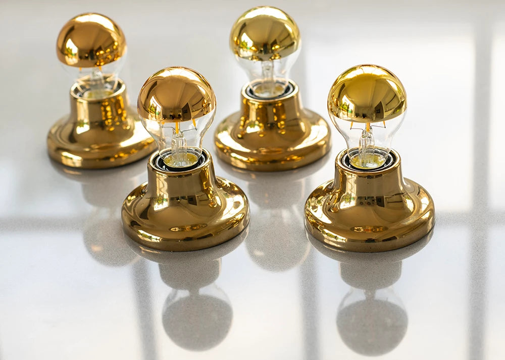 Miroir couronne ampoule led | Ampoule à tête dorée E27