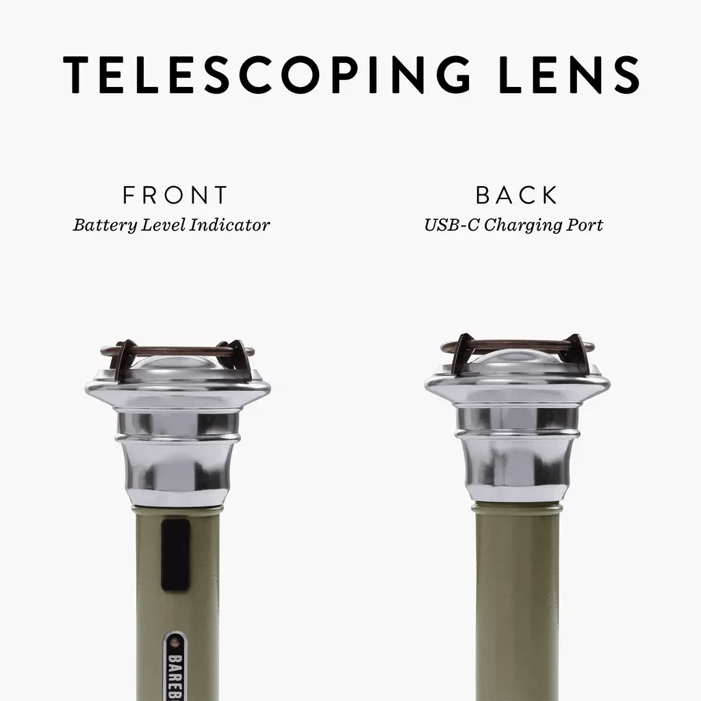 Vintage Flashlight Olive Drab Detail USB