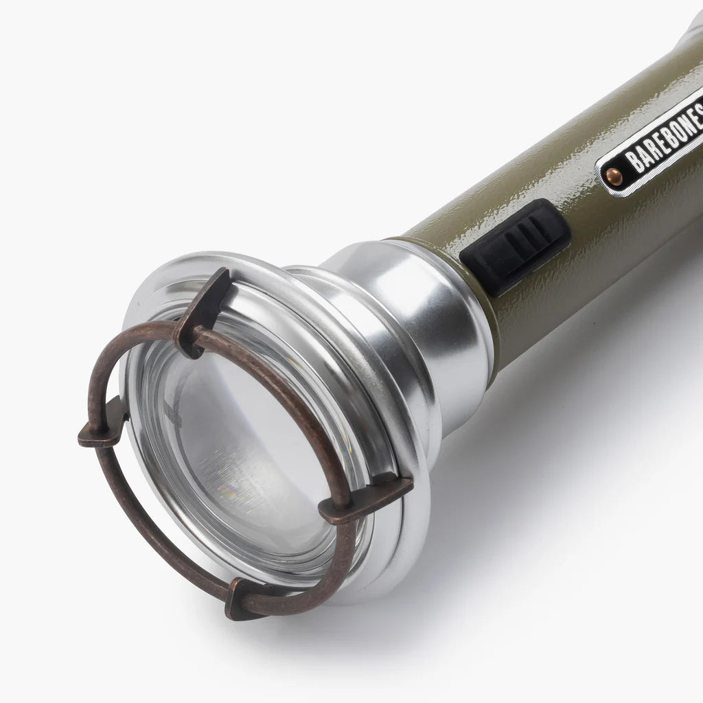 Vintage Flashlight Olive Drab Detail