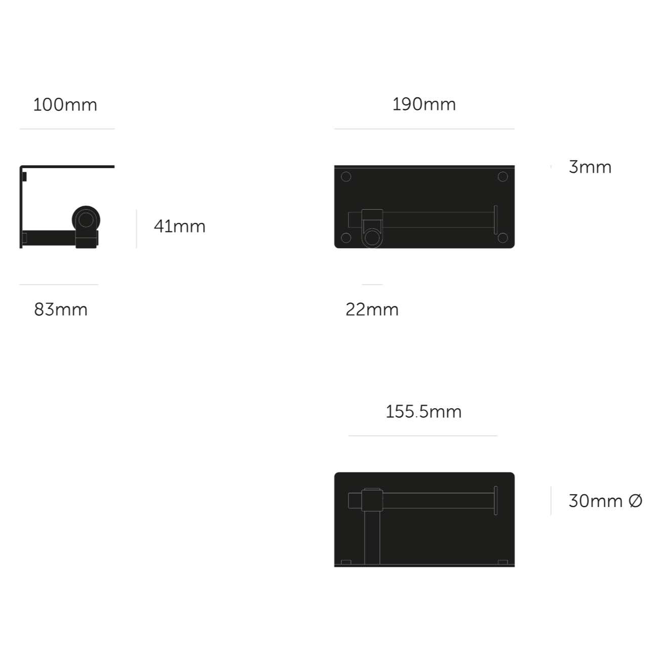 Toilettenpapierhalter «Cast» mit Ablage | Buster & Punch