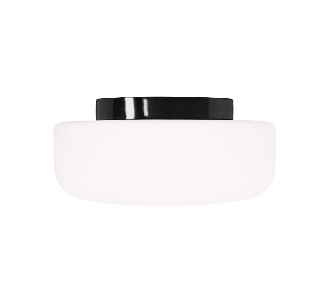 Ifö Electric Solenne 360/175 LED DALI 3000K in schwarzem Porzellan mit matt opalem Glas, IP44 für Innen und Aussen, Ø360mm, 17W DALI dimmbar, von Kauppi & Kauppi designed