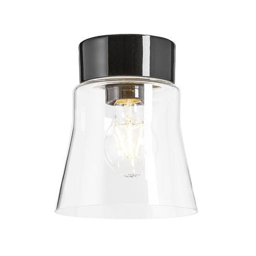 Open Anna Porzellanleuchte Klarglas E27 IP21 schwarz | Ifö Electric