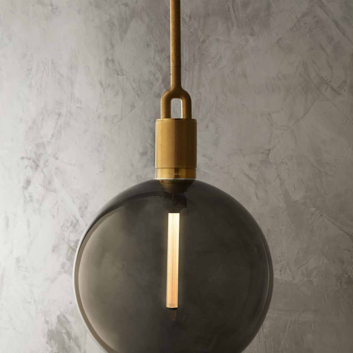 Forked Pendant Linear Globe Smoked