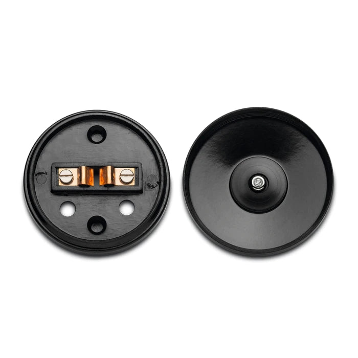 Duroplast surface-mounted bell button with black push button