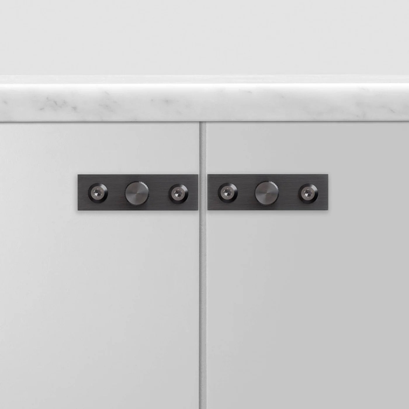 Bouton de porte linéaire avec plaque courte, lot de 2