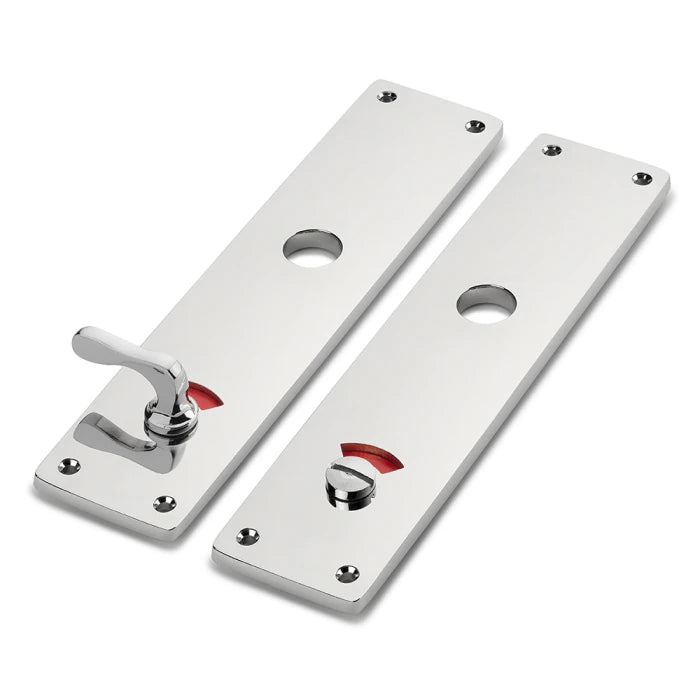 Türdrückerbaukasten THPG | Langschild Toilette KB 5451T Messing vernickelt (Paar)