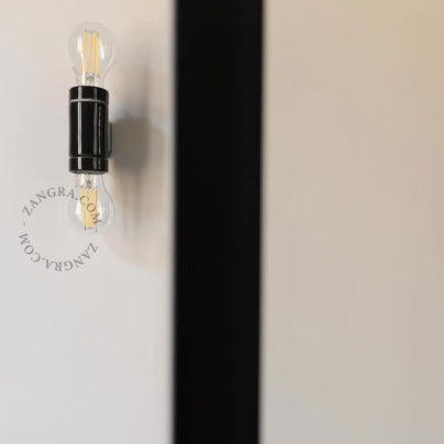 Aufbaufassung Doppelwand-/Deckenleuchte Porzellan | 2x E27 schwarz