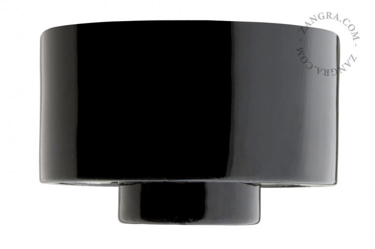Porzellansockel 84.5mm Gewinde IP54 Schwarz | Zangra