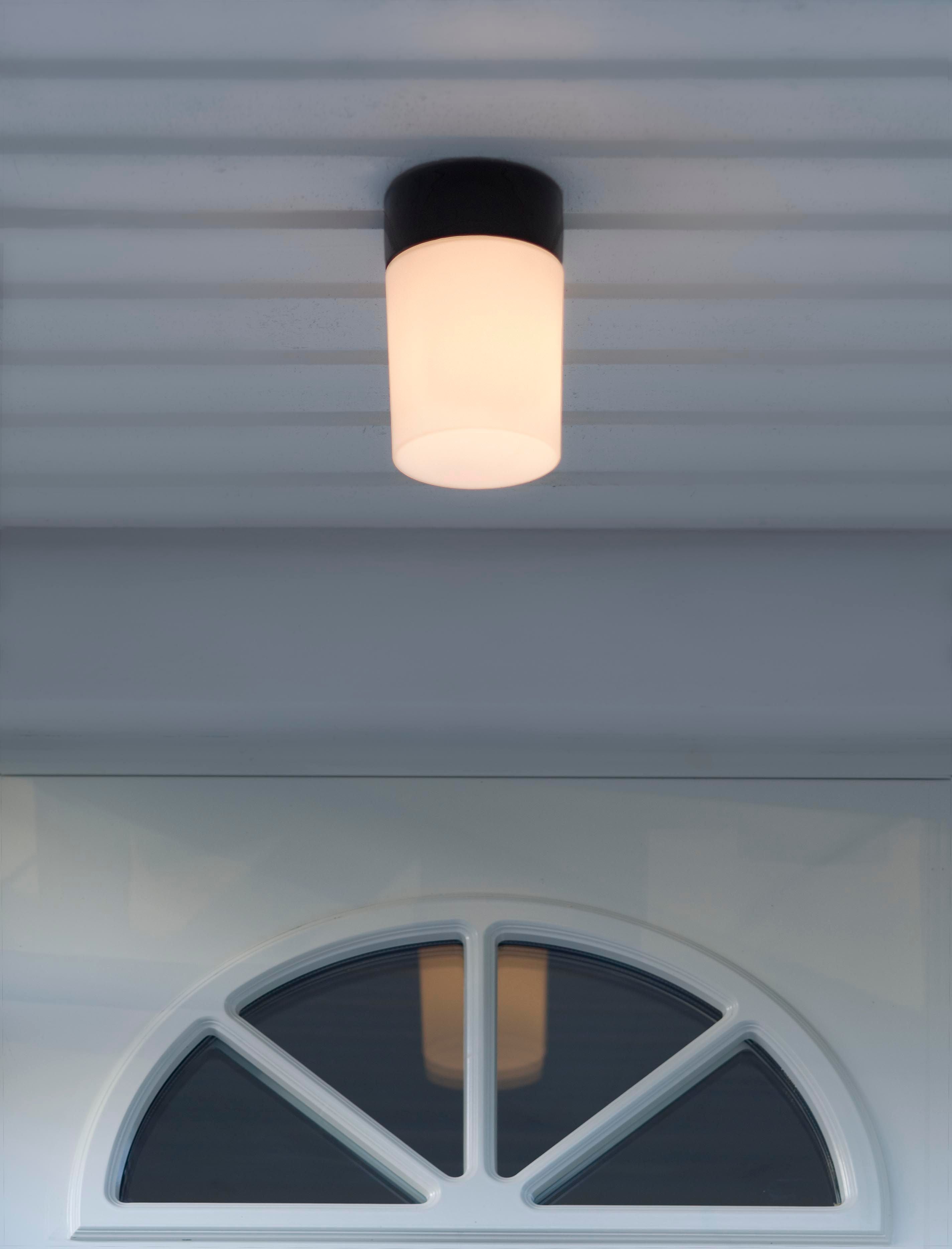 Opus 100/175 Led Porzellan Wand-/Deckenleuchte 3000K schwarz matt opal über Haustüre | Ifö Electric