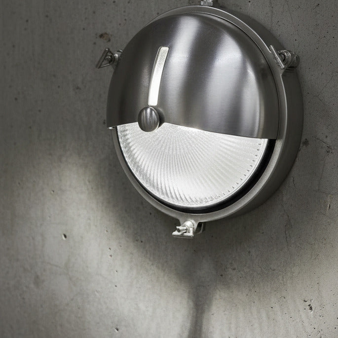 Ship light, outdoor light brass round E27