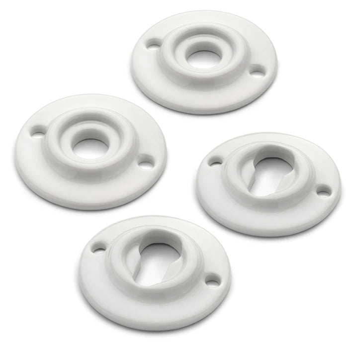 Türbeschlag Rosetten 65 mm Porzellan weiß Profilzylinder | 2 Griff- und 2 Schlüsselrosetten