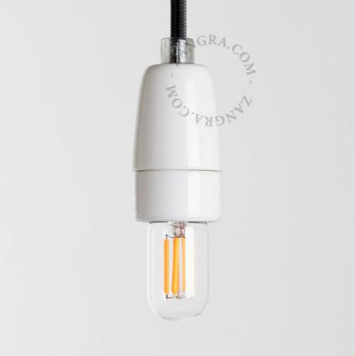 Pendellampenfassung Porzellan weiss E14