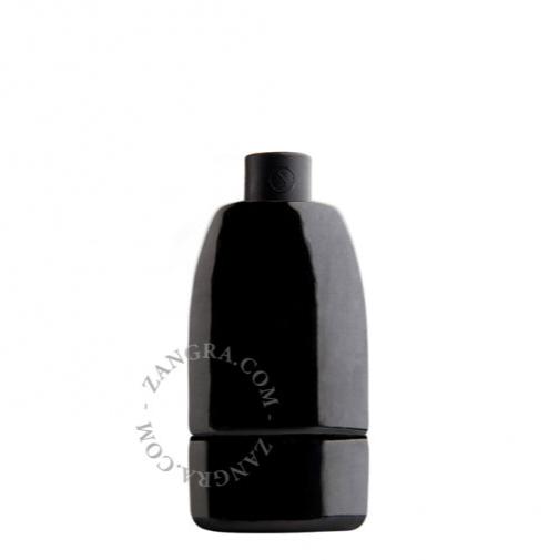 Pendellampenfassung Porzellan E14 schwarz