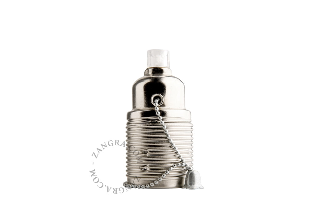 E27 gold lamp holder with pull switch