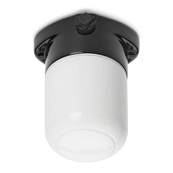 Plafonnier en porcelaine Lindner Lisilux noir S opalisé