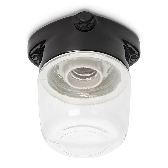 Plafonnier en porcelaine Lindner Lisilux noir M transparent